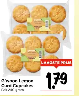 Vomar Voordeelmarkt G'woon Lemon Curd Cupcakes aanbieding