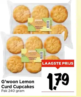 Vomar Voordeelmarkt G'woon Lemon Curd Cupcakes aanbieding