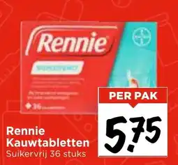 Vomar Voordeelmarkt Rennie Kauwtabletten aanbieding