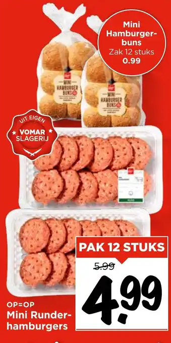 Vomar Voordeelmarkt Mini Runder- hamburgers aanbieding