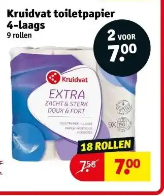 Kruidvat Kruidvat toiletpapier 4-laags aanbieding