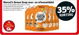 Kruidvat Marcel's Green Soap was- en afwasmiddel aanbieding