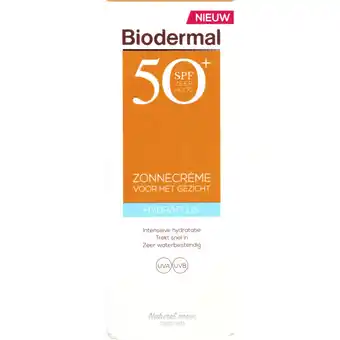 Albert Heijn Biodermal Hydraplus gezicht zonnecrème tube spf50 aanbieding