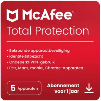 Albert Heijn Mcafee total protection 5 app 1 jaar aanbieding