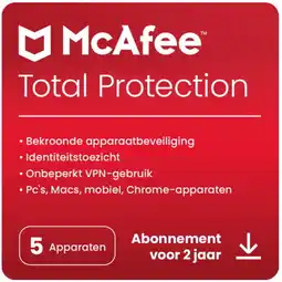 Albert Heijn Mcafee total protection 1 app 1 jaar aanbieding