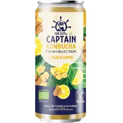 Albert Heijn The Gutsy Captain Kombucha ginger & lemon aanbieding