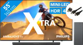 Coolblue Philips The Xtra 55PML9009 - QD Mini-led (2024) + Philips TAB6309 + BlueBuilt HDMI kabel aanbieding