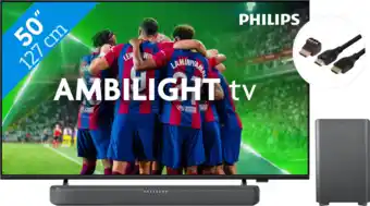 Coolblue Philips 50PUS8309 - Ambilight (2024) + Soundbar + Hdmi kabel aanbieding