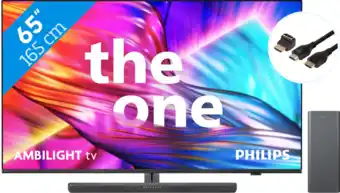 Coolblue Philips The One 65PUS8909 - Ambilight (2024) + Soundbar + Hdmi kabel aanbieding