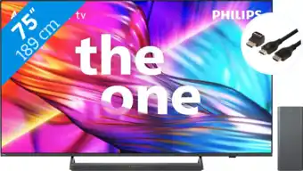 Coolblue Philips The One 75PUS8909 - Ambilight (2024) + Soundbar + Hdmi kabel aanbieding