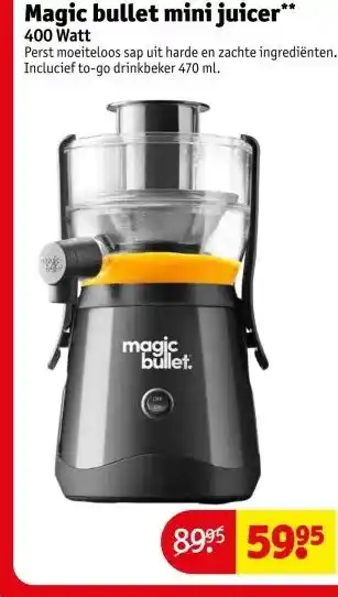 Kruidvat Magic bullet mini juicer** 400 Watt aanbieding