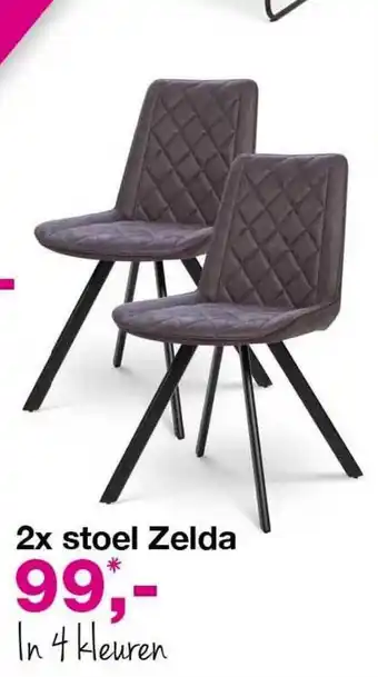 De Bommel Meubelen 2x Stoel Zelda aanbieding