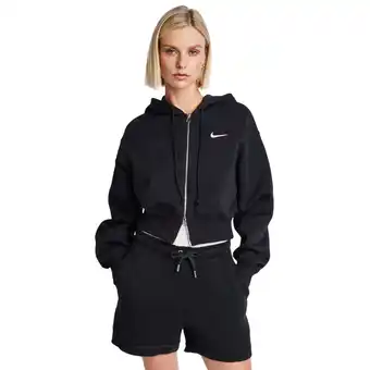 Foot Locker Nike Phoenix Loose Crop Dames Hoodies - Zwart - Maat: XS - Foot Locker aanbieding