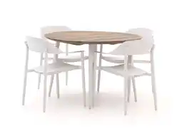 Kees Smit Bellagio Valli/Falcade ø115cm dining tuinset 5-delig stapelbaar aanbieding