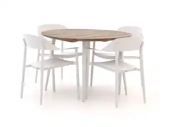 Kees Smit Bellagio Valli/Falcade ø115cm dining tuinset 5-delig stapelbaar aanbieding