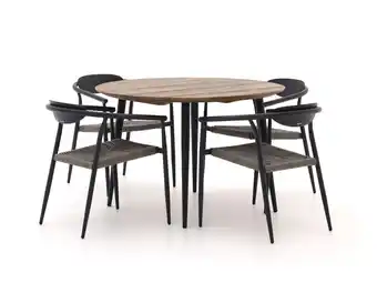 Kees Smit Manifesto Cavone/Falcade ø 115cm dining tuinset 5-delig stapelbaar aanbieding