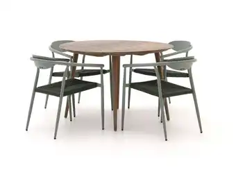 Kees Smit Manifesto Cavone/ROUGH-K ø 115cm dining tuinset 5-delig stapelbaar aanbieding