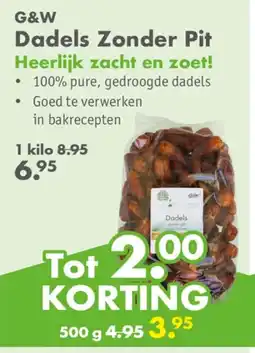 Gezond & Wel G&W Dadels Zonder Pit aanbieding