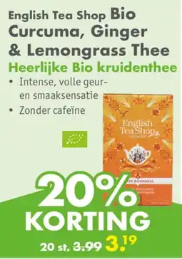 Gezond & Wel English Tea Shop Bio Curcuma, Ginger & Lemongrass Thee aanbieding