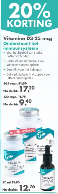 Gezond & Wel Vitamine D3 25 mcg aanbieding