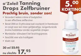 Gezond & Wel o'Zoleil Tanning Drops Zelfbruiner aanbieding