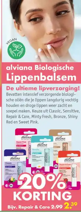 Gezond & Wel alviana Biologische Lippenbalsem aanbieding