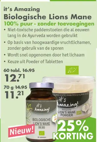 Gezond & Wel it's Amazing Biologische Lions Mane aanbieding