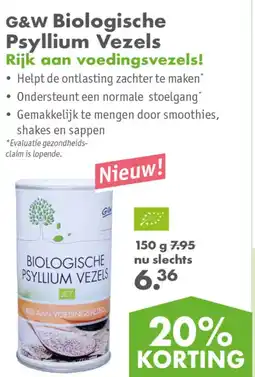 Gezond & Wel G&W Biologische Psyllium Vezels aanbieding