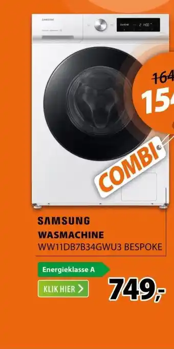 Expert Samsung BESPOKE SuperSpeed 7000-serie WW11DB7B34GW aanbieding