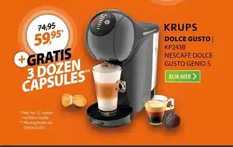 Expert Krups KP243B NESCAFÉ Dolce Gusto GENIO S Basic Antraciet aanbieding