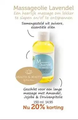 De Rode Pilaren Massageolie Lavendel aanbieding