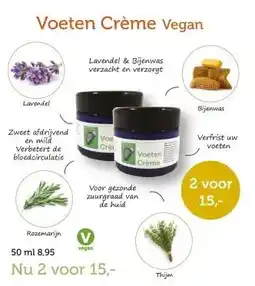 De Rode Pilaren Voeten Crème Vegan aanbieding