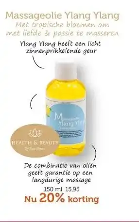 De Rode Pilaren Massageolie Ylang Ylang aanbieding