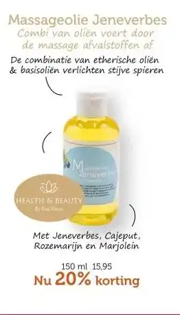 De Rode Pilaren Massageolie Jeneverbes aanbieding