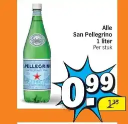 Albert Heijn Alle San Pellegrino 1 liter Per stuk aanbieding