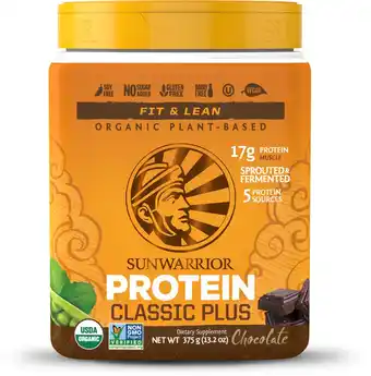 Bol.com Sunwarrior Proteïne Classic Plus - Chocolade - 375 gram aanbieding