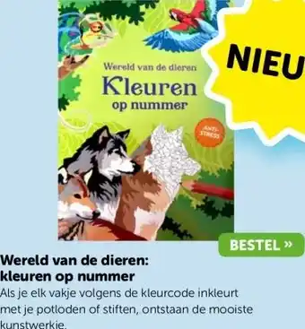 Boekenvoordeel Wereld van de dieren: kleuren op nummer aanbieding