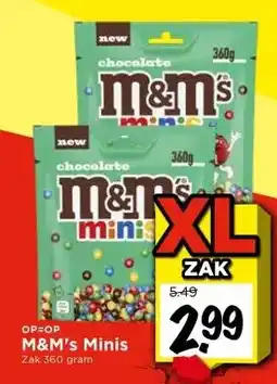 Vomar Voordeelmarkt M&M's Minis Zak 360 gram aanbieding