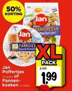 Vomar Voordeelmarkt Poffertjes 75 stuks of Pannen- koeken 12 stuks aanbieding