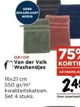 Vomar Voordeelmarkt OP=OP Van der Valk Washandjes aanbieding