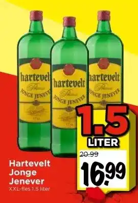 Vomar Voordeelmarkt Hartevelt Jonge Jenever XXL-fles 1.5 liter aanbieding