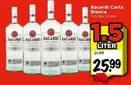 Vomar Voordeelmarkt Bacardi Carta Blanca XXL-fles 1.5 liter aanbieding