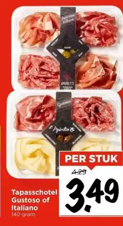 Vomar Voordeelmarkt Tapasschotel Gustoso of Italiano 140 gram aanbieding