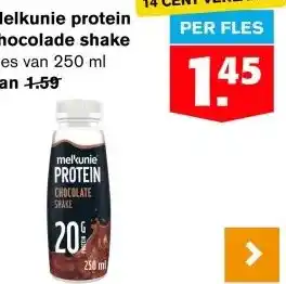 Hoogvliet Melkunie protein chocolade shake aanbieding