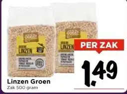 Vomar Voordeelmarkt Linzen Groen Zak 500 gram aanbieding