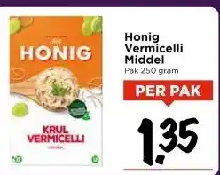 Vomar Voordeelmarkt Honig Vermicelli Middel Pak 250 gram aanbieding