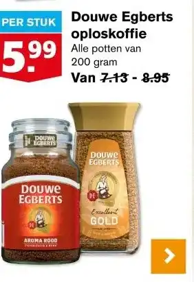 Hoogvliet Douwe Egberts oploskoffie aanbieding