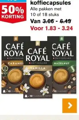 Hoogvliet Café Royal koffiecapsules aanbieding