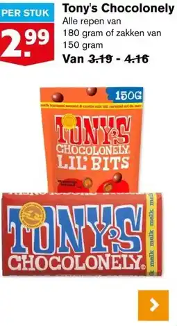 Hoogvliet Tony's Chocolonely aanbieding