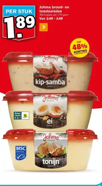 Hoogvliet Johma brood- en toastsalades aanbieding